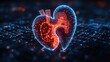 © AnggunArtworks - A digital representation of a glowing heart, symbolizing health and technology.