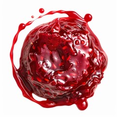 Poster - delicious raspberry jam splashing, creating a vibrant circle, perfect for food and beverage advertis