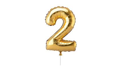 Poster - gold balloon in the shape of the number two