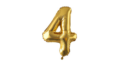 Fototapete - gold balloon in the shape of the number four
