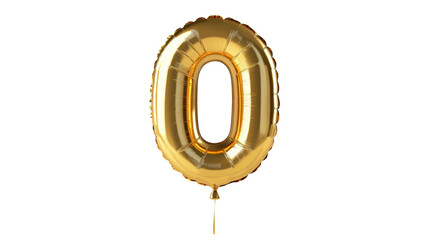 Poster - gold balloon in the shape of the number zero