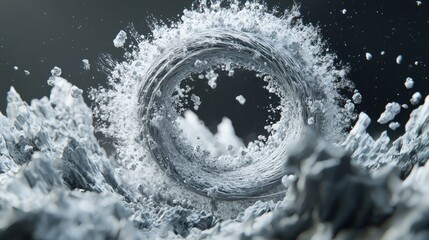 Poster - Dynamic water splash artistry nature digital artwork abstract environment close-up viewpoint fluid motion concept
