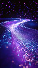 Poster - Dynamic neon galaxy with glowing particle trails cosmic space digital art vivid colors abstract beauty