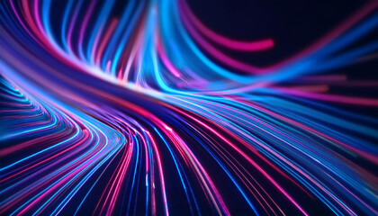 Aufkleber - Abstract background with neon lines. Futuristic, hi-tech design.