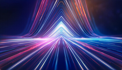 Aufkleber - Abstract background with neon lines. Futuristic, hi-tech design.