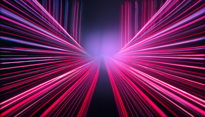 Aufkleber - Abstract background with neon lines. Futuristic, hi-tech design.