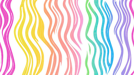 Wall Mural - A pattern of rainbow-colored, wavy stripes background