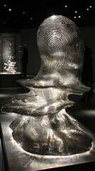 Canvas Print - mesmerizing sculpture made of transparent material, showcasing fluid lines and reflections