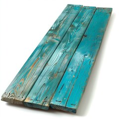 Poster - wooden planks painted with light blue color forming a textured surface, isolated on a white backgrou
