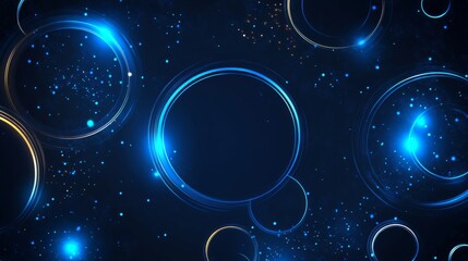 Wall Mural - Celestial Blue Rings Background