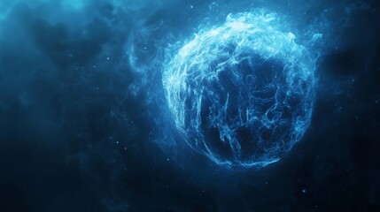 Wall Mural - Ethereal Blue Nebula Floating in Space