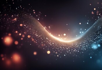 Poster - wave abstract particle design flow dots technology waving moving particle background abstract