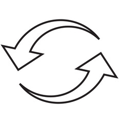 Fototapete - Arrow circle icon. Round arrow sign. Line arrow cycle elements