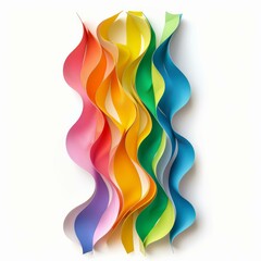 Aufkleber - Vibrant strips of colored paper creating a dynamic and visually appealing rainbow wave design