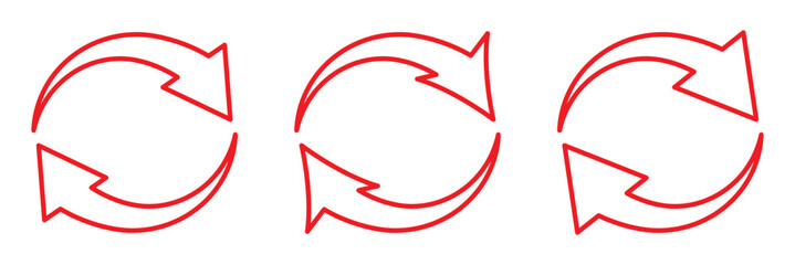 Fototapete - Refresh icon vector. Green recycle vector icon symbol. Repeat and reload icons set and arrow rotation circle. Sync icon symbol convert button sign