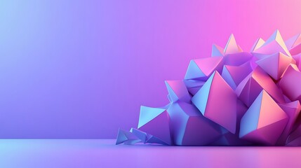 Poster - abstract purple pink geometric crystal formation