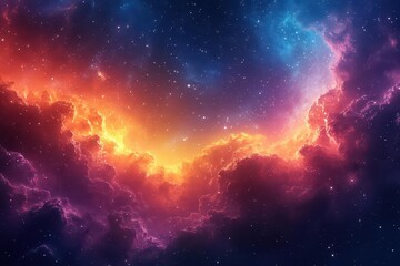 Wall Mural - starry cosmic dust and colorful clouds form a mesmerizing space background emphasizing the vastness 