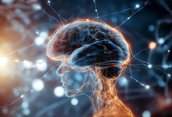 Poster - brain human neural silhouette illustration connections digital activity.png