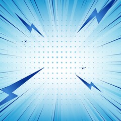 Leinwandbilder - Dynamic blue comic book background with halftone and radial speed lines. Perfect for action scenes. 
