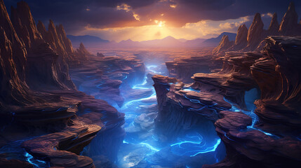 Poster - Stunning Canyon Sunset Scenery