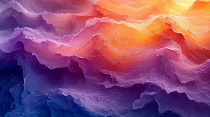 Poster - Abstract vibrant wave patterns in colorful hues blending seamlessly in a digital artwork