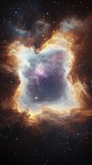 Poster - Celestial visuals of a purple galaxy with shimmering silver stars cosmic space digital artwork vibrant universe abstract perspective