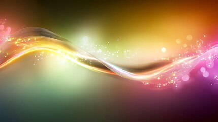 Poster - Abstract Colorful Wave Background With Sparkling Lights