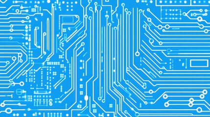 Poster - Abstract blue circuit board background.