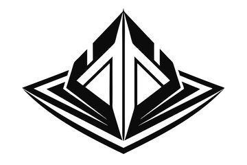 Poster - This logo features sharp geometric shapes, creating a striking and modern visual identity, A sleek and modern logo featuring clean lines and geometric shapes