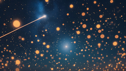 Wall Mural - Starry Night with Streaking Meteor and Distant Galaxies. Perfect for: Meteor Showers, Starry Night Festivals
