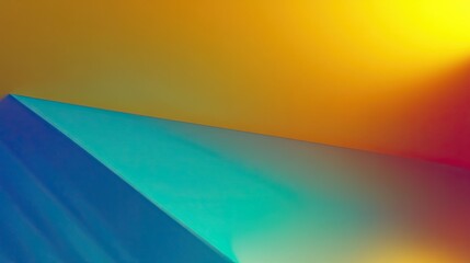 Poster - Vibrant Geometric Shapes Merging With Gradient Background Create a Surreal Visual Experience