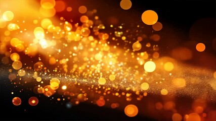 Poster - bright golden bokeh lights shimmer and sparkle, creating warm festive background texture perfect for