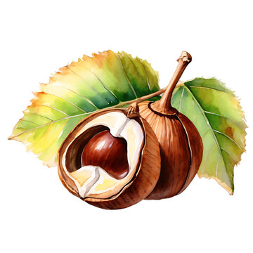 Chestnuts watercolor