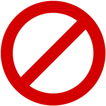 Señal o advertencia de prohibido sobre fondo blanco