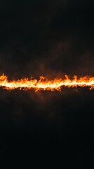 Poster - Intense flames dancing against a dark backdrop create a striking line of fire, casting a warm, fiery glow that illuminates the swirling smoke and scattered ash in dramatic fashion
