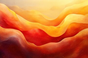 Poster - vibrant heat waves blend warm hues in a fluid abstract landscape capturing the essence of a sunset i