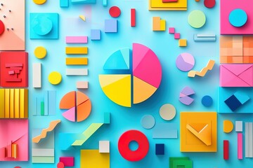 Poster - Colorful data visualization with charts and graphs