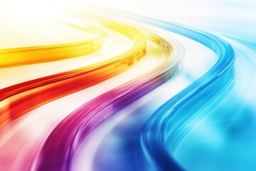Poster - abstract colorful curves flowing design