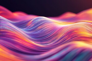 Fototapete - Abstract waves of vibrant color and light