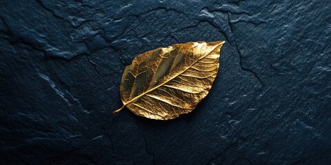 Canvas Print - Gold leaf on black background