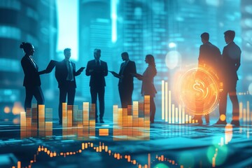 Poster - Business team analyzing financial data