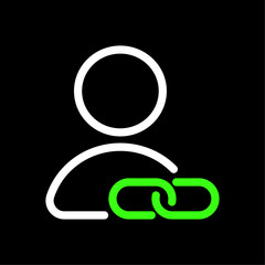 Fototapete - Share affiliate link, Affiliate marketing concept vector icon in line style design for website, app, UI, isolated on black background. Editable stroke. Vector illustration.