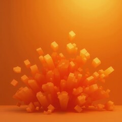 Poster - Orange 3D Abstract Art Background