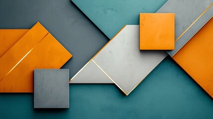 Poster - Captivating marble esque digital surface with soothing aquamarine and steel gray tones accented by lustrous golden streaks