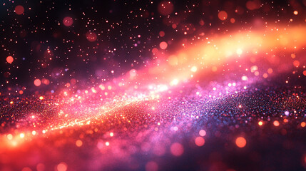 Poster - Ultra futuristic tech abstract background with a colorful hyperspace glow blending bright gold, silver, and white tones, representing the vastness of innovation and chaos within technology

