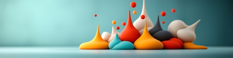 Poster - vibrant visualization of consumer market preferences in abstract geometric shapes digital 3d depicti