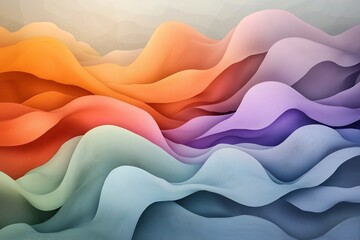 Poster - Mesmerizing topographic rainfall data visualization with vibrant organic flowing forms and shapes rendered with dynamic lighting and atmospheric haze