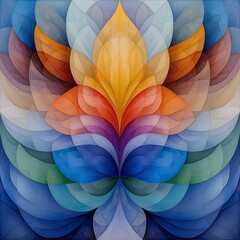 Poster - Captivating Kaleidoscopic of Prismatic Shapes in Chromatic Vibrancy and Hypnotic Visual Energy   Digital Painting with Contemporary Surrealist Transcendent Environment