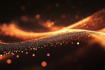 Wall Mural - abstract glowing wave with dark background for presentation background,generated by ai