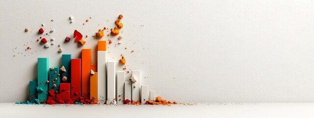 Poster - a vibrant and abstract showcasing the frequency distribution of employment trends across an industry